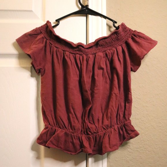 Bozzolo Tops - ❤ Bozzolo Pink Crop Top Ruffle Blouse